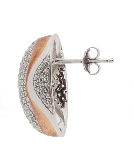 Orphelia White 925 Sterling Stud Earrings