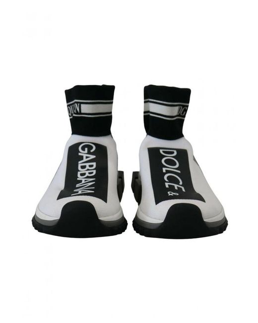 Dolce & Gabbana White Sorrento Socks Sneakers Shoes Fabric
