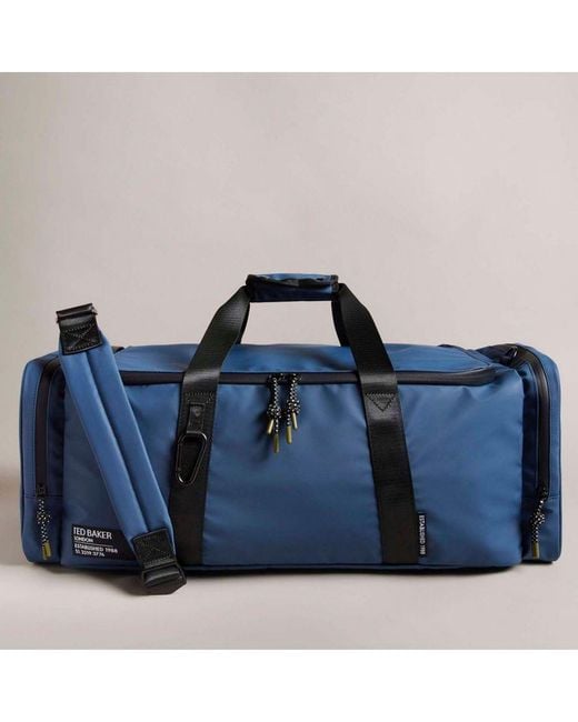 Ted Baker Blue Accessories Hyke Rubberished Holdall Bag for men