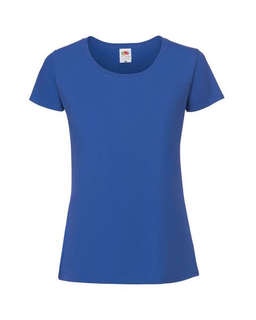 Fruit Of The Loom Vrouwen / Dames Ringgesponnen Premium T-shirt (colbalt) in het Blue