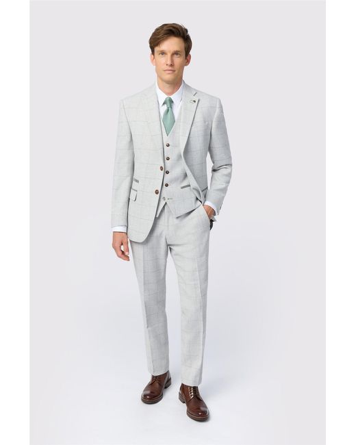 Antique Rogue Gray Single Breasted Two Button Tailored Suit Jacket for men