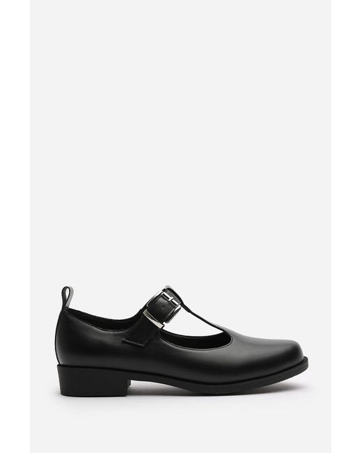 Where's That From Black Wheres 'Piper' Extra Wide Fit Mary Jane Loafers With Buckle Strap