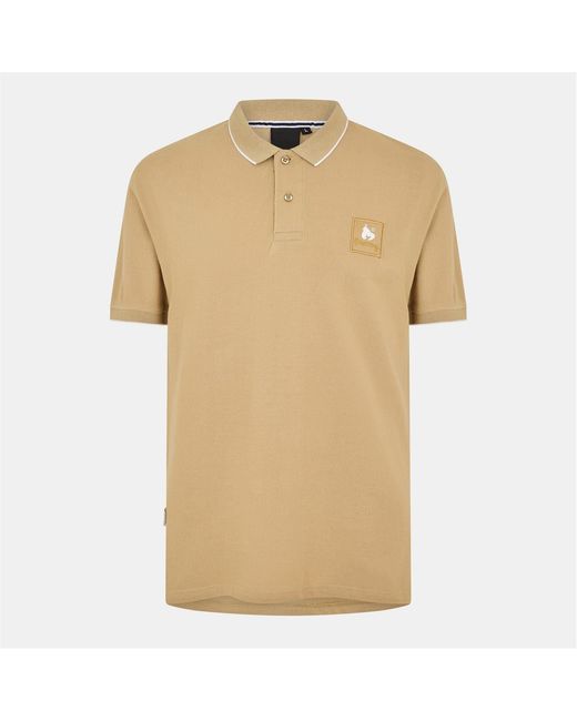 Money Natural Logo Print Collared Neck Short Sleeve Polo Shirt for men