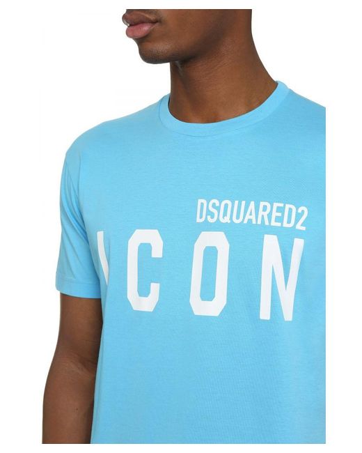 DSquared² Blue Icon Printed T-Shirt for men