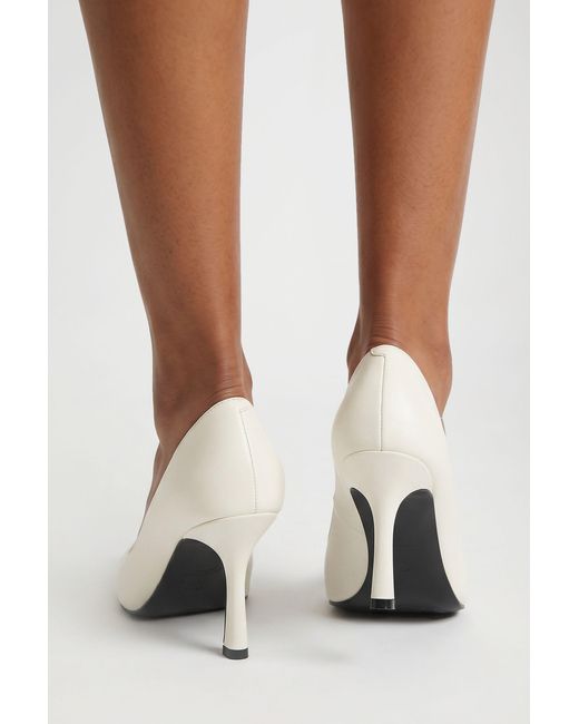 Boohoo White Low Stiletto Court Shoe