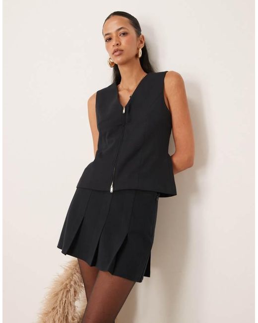 Abercrombie & Fitch Black Zip Detail Waistcoat