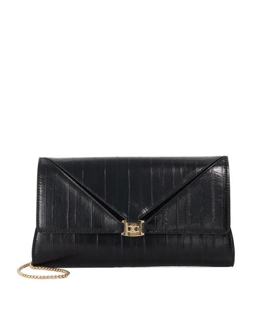 Dune Black Bee Leather Clutch Bag