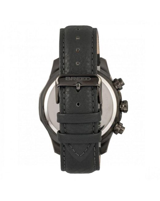 Breed Metallic Lacroix Chronograph Leather-Band Watch for men
