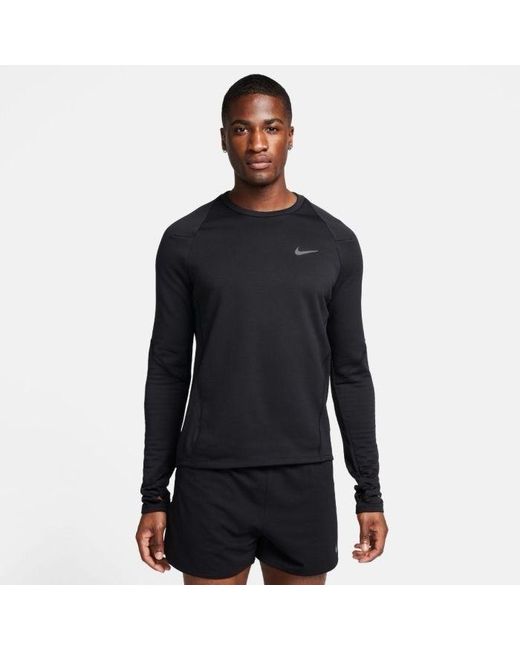 Nike Black Therma Fit Element Long Sleeve Crew Top for men