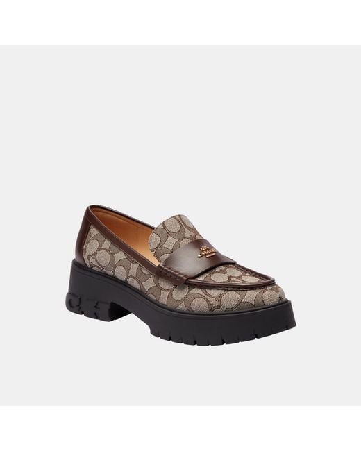 COACH Brown Ruthie Signature Loafer