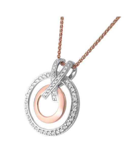 Orphelia Metallic 'Azalea' 925 Sterling Set: Chain-Pendant + Earrings