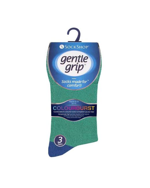 Gentle Grip Green 6 Pairs Non Elastic Socks for men