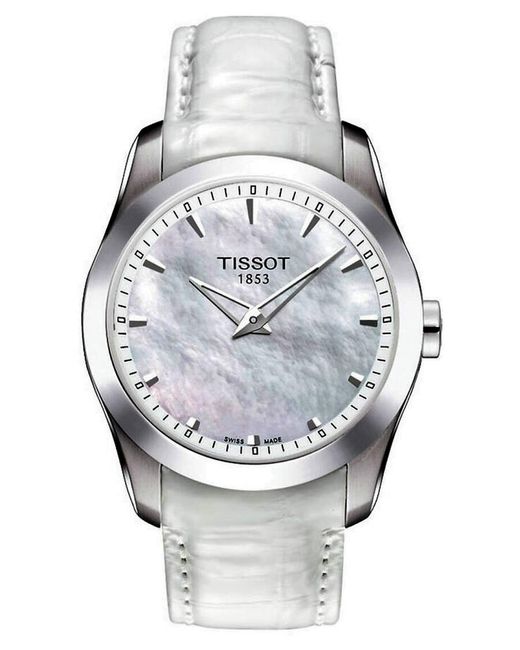 Tissot Gray Couturier White Watch T0352461611100 Leather