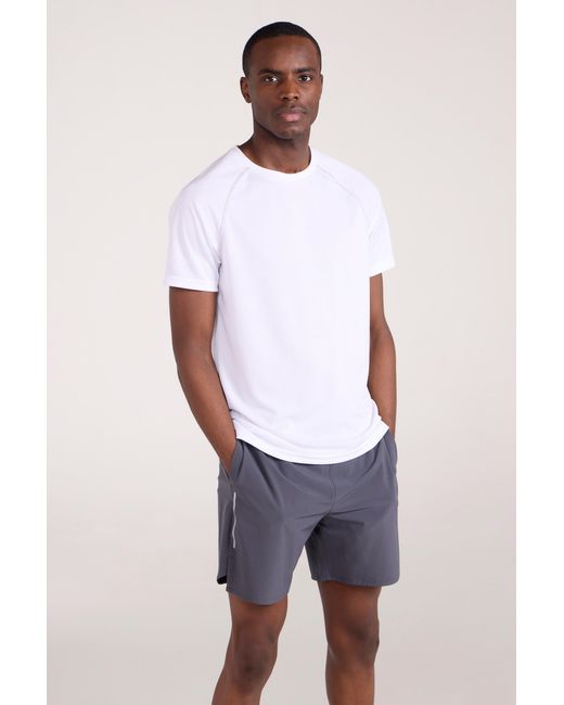 Mountain Warehouse White 'Endurance' T-Shirt Breathable Quick Dry Upf50 Sun Protection Tee for men