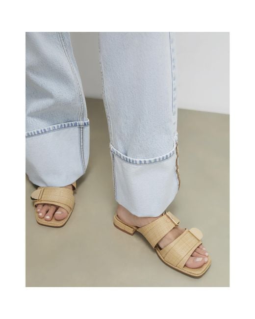 River Island Natural Sandals Raffia Flat Pu