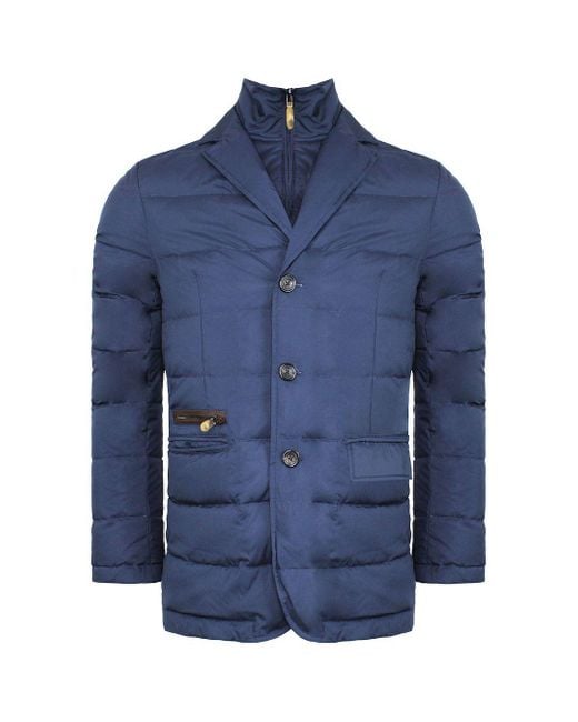 Hackett Blue Mayfair Quilted Down Bib Waistocat Jacket for men