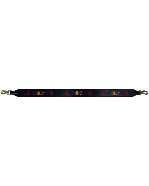 Lacoste Blue Premium Block Leather Shoulder Strap