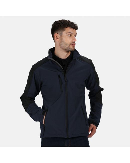 Regatta Blue Hydroforce 3-Layer Softshell Jacket (Wind Resistant, Water Repellent & Breathable) for men