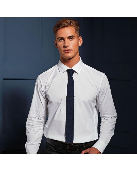 PREMIER Blue Slim Textured Knit Effect Tie (Pack Of 2) for men