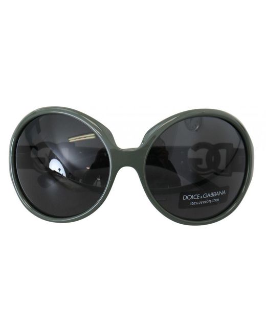 Dolce & Gabbana Black Gorgeous Round Sunglasses With Rhinestone-Enhanced Logo