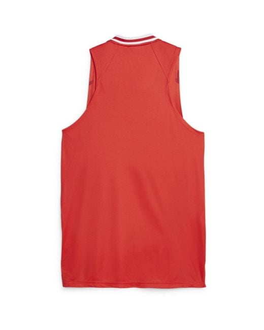 PUMA Red Hoops Team Game Performance Basketball Jersey for men