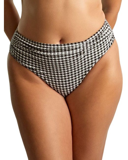 Panache Black Gingham Midi Bikini Brief