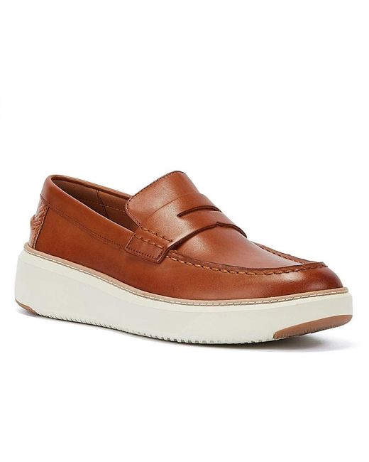 Cole Haan Brown Topspin Leather Tan Loafers for men
