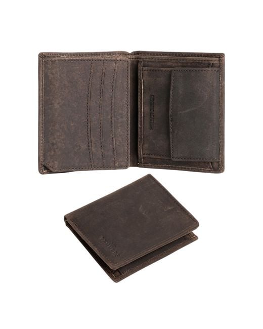 Woodland Leathers Brown Genuine Leather Rfid Wallet With Coin Pocket And Id Window, Vintage for men