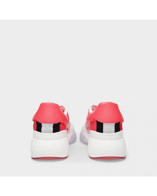 Stella McCartney Loop Sneakers In Rood Gerecycled Polyester in het Pink