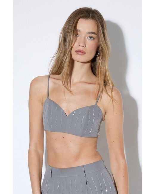 MissPap Gray Premium Embellished Bralet