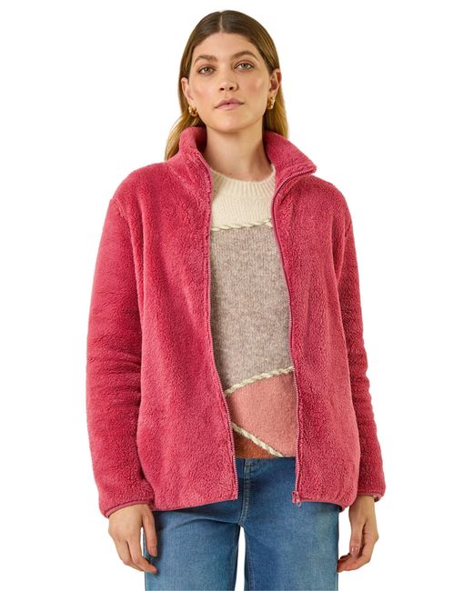 Roman Red Soft Sherpa Fleece Jacket
