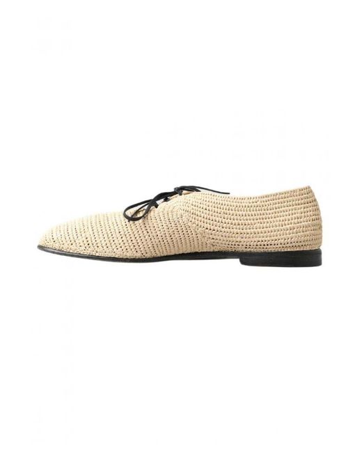 Dolce & Gabbana White Woven Lace Up Casual Derby Shoes Viscose for men