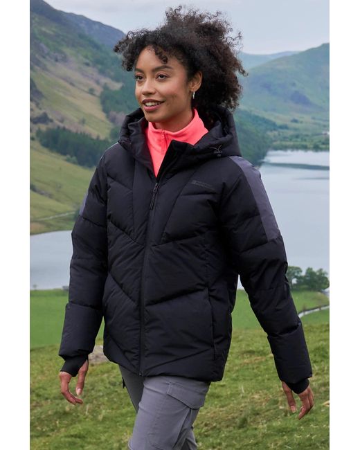 Mountain Warehouse Blue 'Frost Tech' Extreme Down Padded Jacket Warm Hooded Puffer Winter Coat