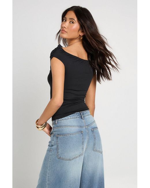 Boohoo Blue Multi Wear Crop Top