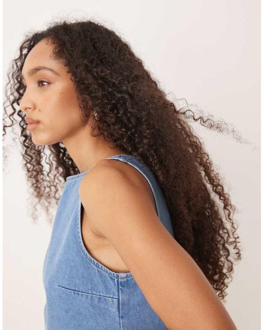 ASOS Blue Denim Shift Mini Dress