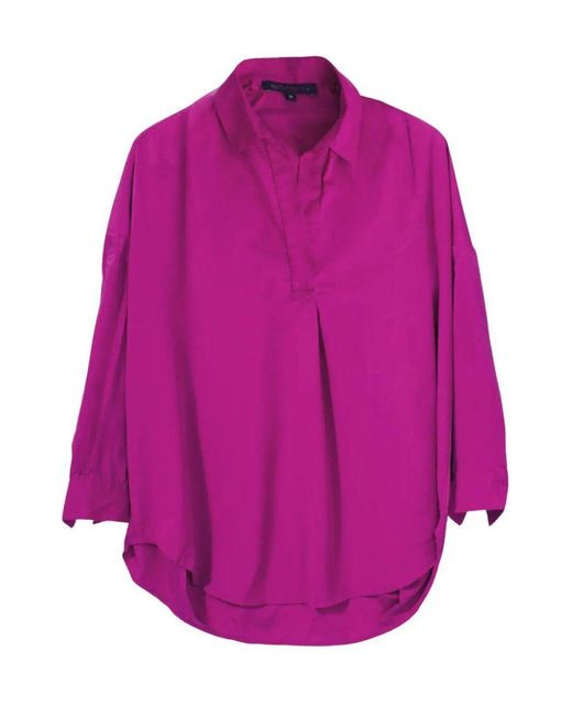 French Connection Pink Open Collar Henley Shirt