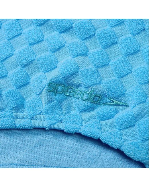 Speedo Blue Ty C Out Textured Checkerboard Swimsuit