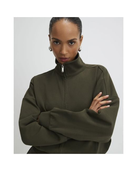 River Island Green Sweatshirt Zip Up Cotton