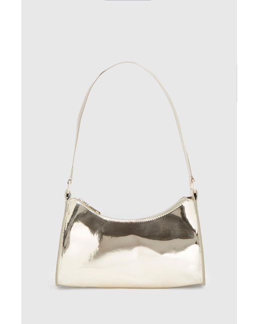 Boohoo Black Metallic Mirrored Shoulder Bag