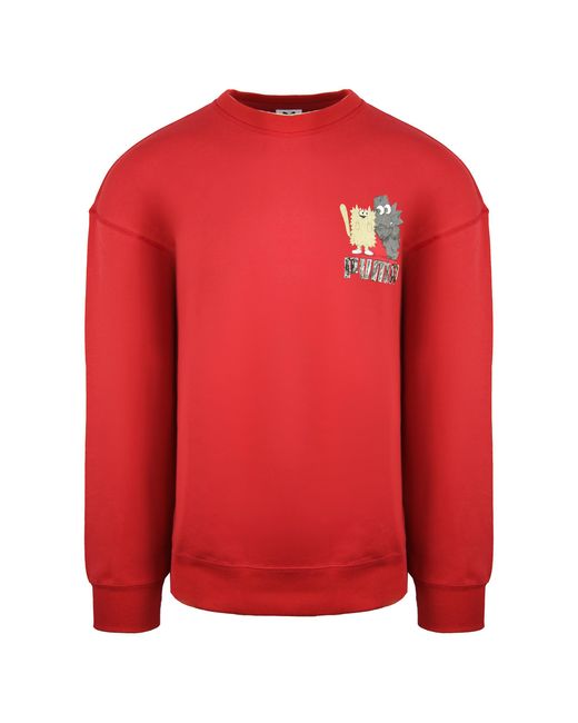 PUMA Red X Michael Lau Long Sleeve Crew Neck Graphic Sweatshirt 530358 22 Cotton for men