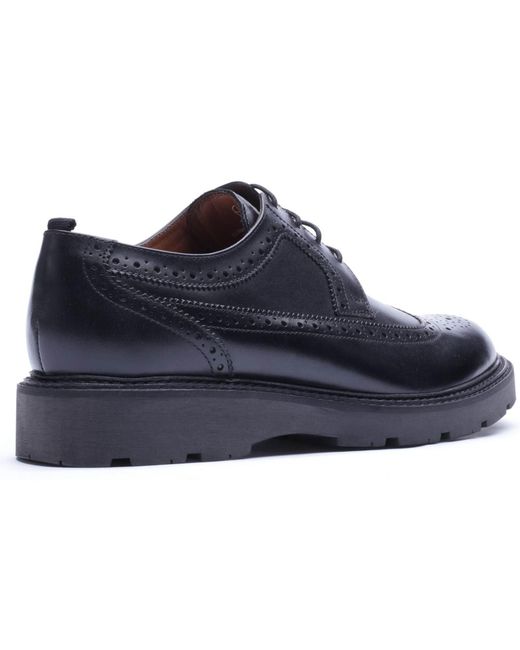 Base London Blue Phase Leather Waxy Brogues Shoes for men