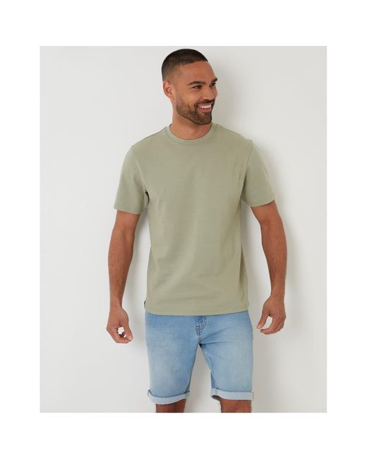 Threadbare Green Regular Fit Crew Neck Short Sleeve T-Shirt for men