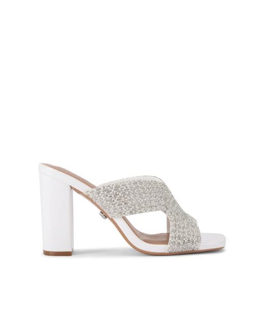 Carvela Kurt Geiger White Paparazzi Pearl Block Sandals