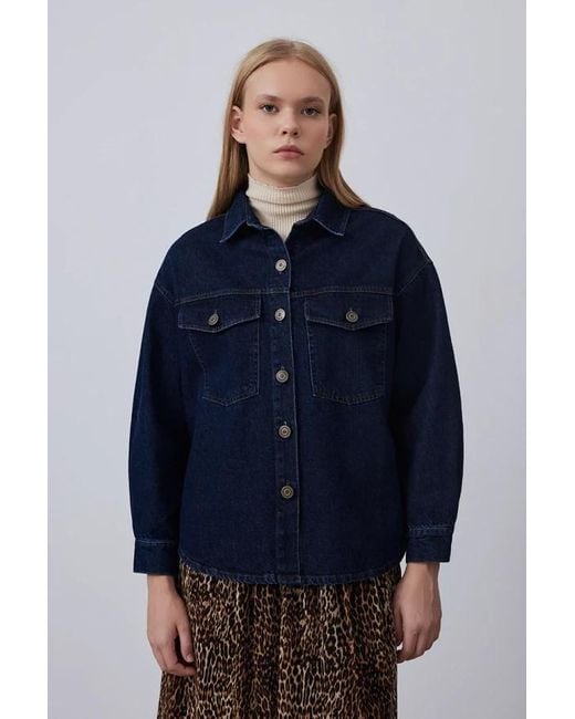 GUSTO Blue Oversized Denim Jacket