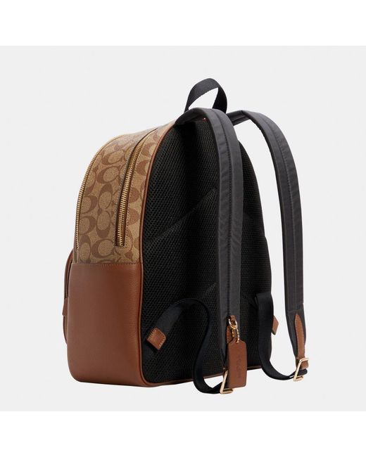 COACH Brown Signature Court Backpack Bag