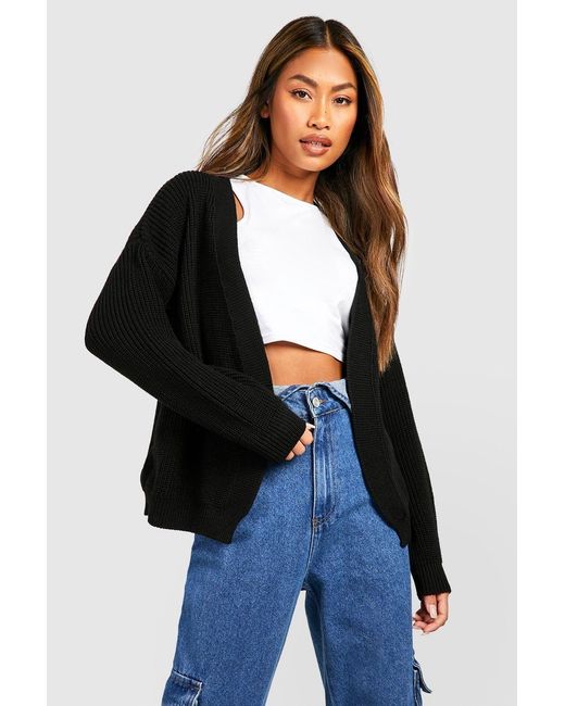 Boohoo Blue Edge To Edge Crop Cardigan