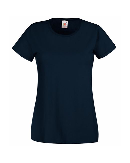 Fruit Of The Loom Blue Ladies/ Lady-Fit Valueweight Short Sleeve T-Shirt (Pack Of 5) (Deep) Cotton