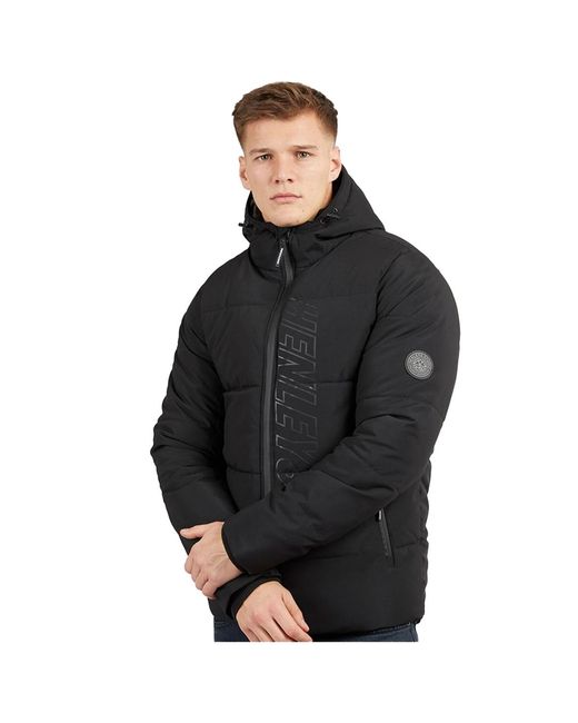 Henleys Black System Ski Puffer Jacket for men