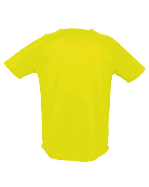 Sol's Yellow Sporty Short Sleeve Performance T-Shirt (Neon) for men