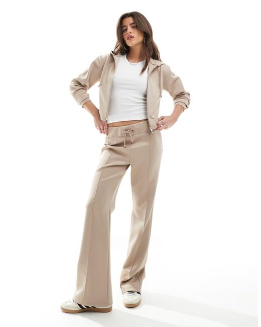 Miss Selfridge Natural Soft Touch Rib Seam Detail Flare Trouser